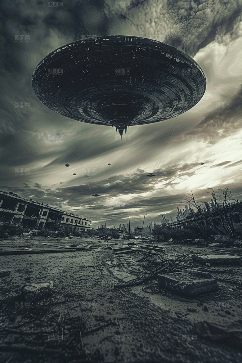 末日飞船外星人废土风游戏原画