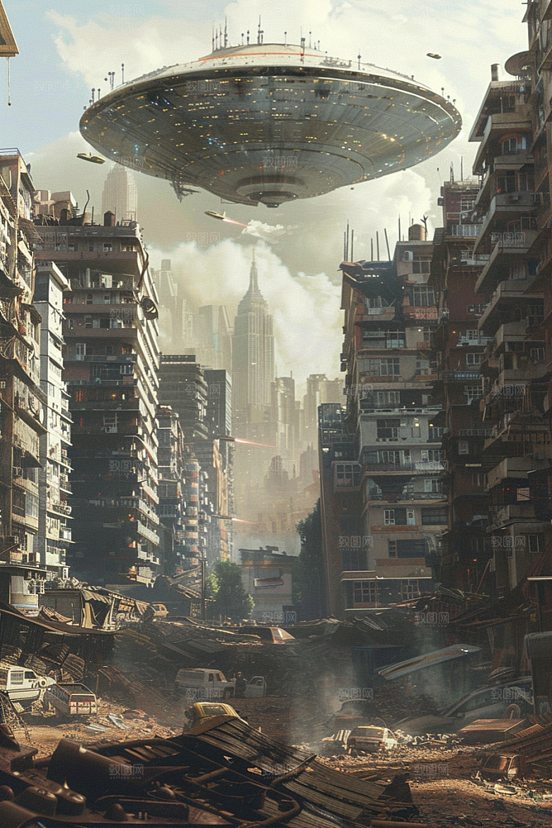 末日飞船太空飞行器游戏原画