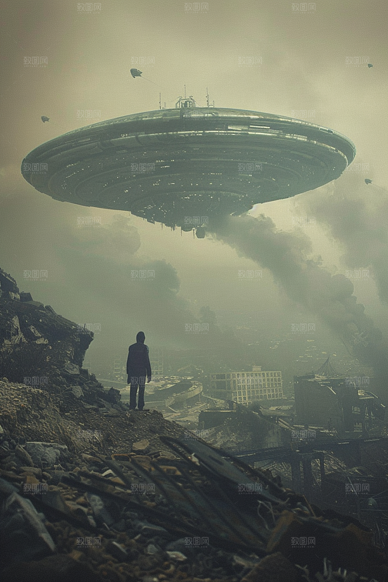 末日飞船太空战舰外星人游戏原画