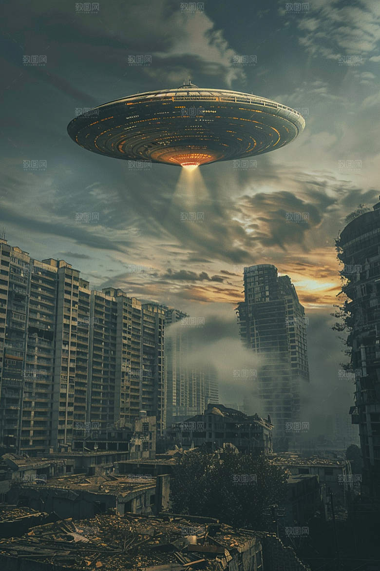 末日飞船宇宙外星人游戏原画