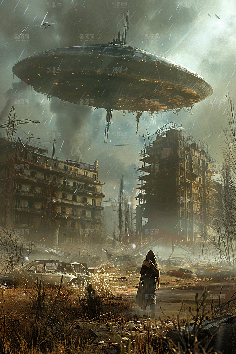 末日飞船宇宙科技感游戏原画