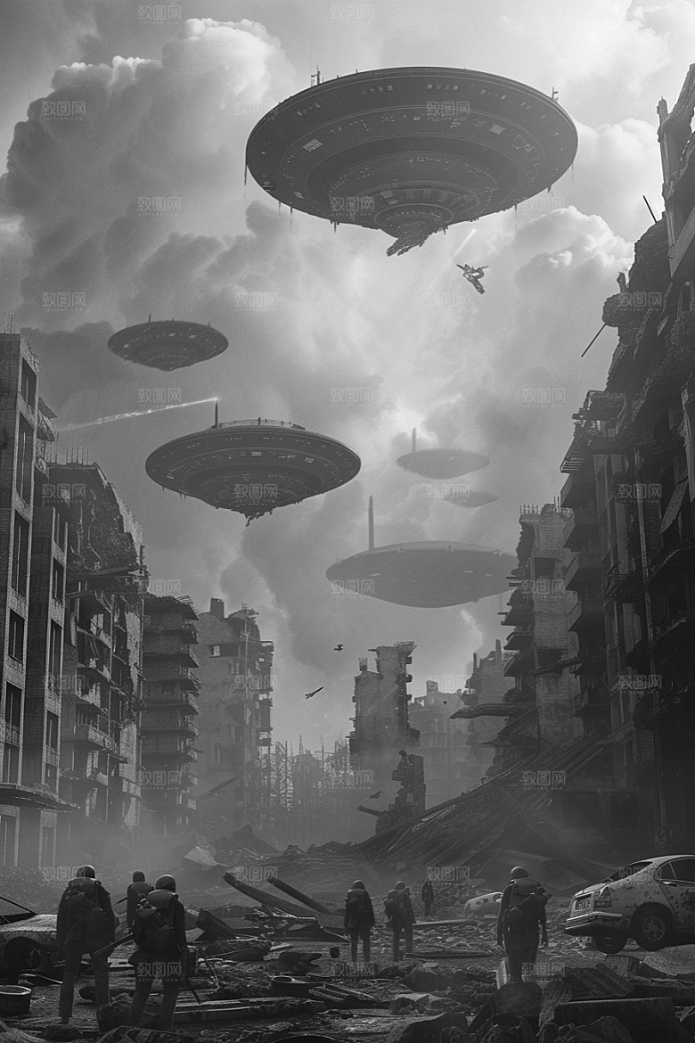末日飞船太空科幻片游戏原画