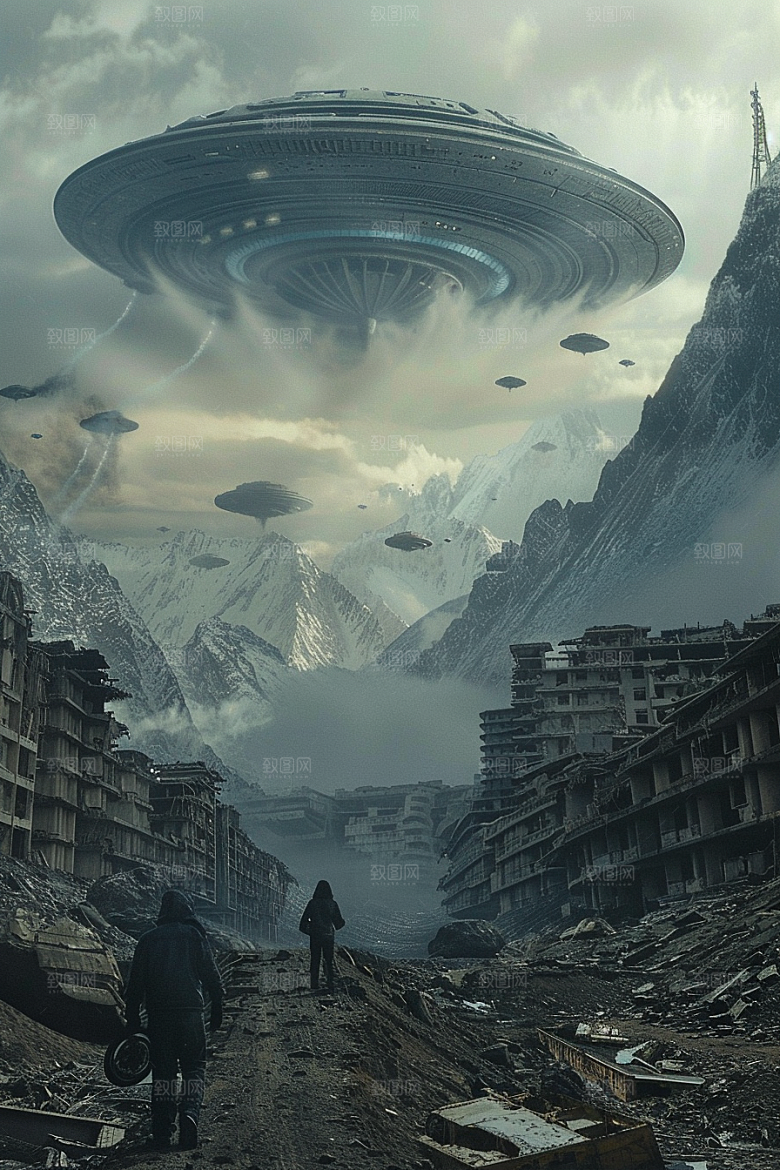 末日飞船科幻片太空战舰游戏原画