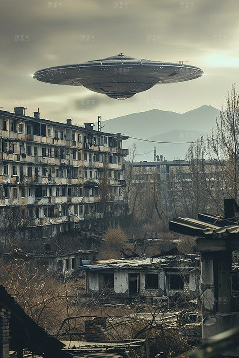 末日飞船太空战舰废土风游戏原画