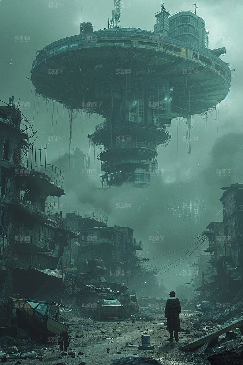 末日飞船太空宇宙游戏原画