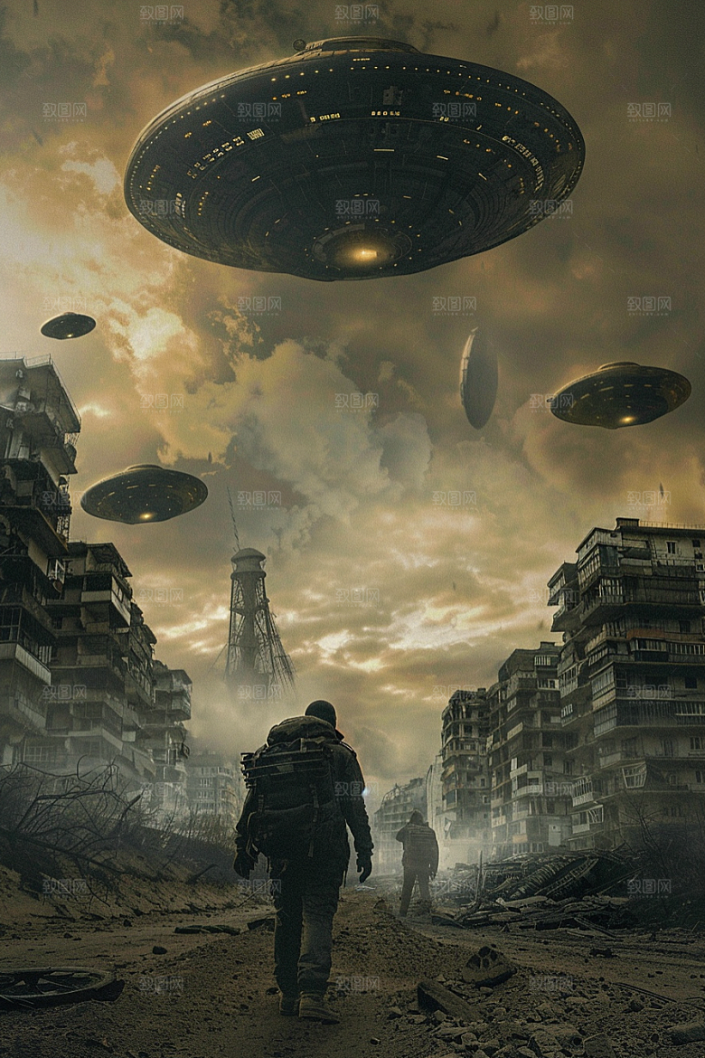 末日飞船宇宙科幻片游戏原画