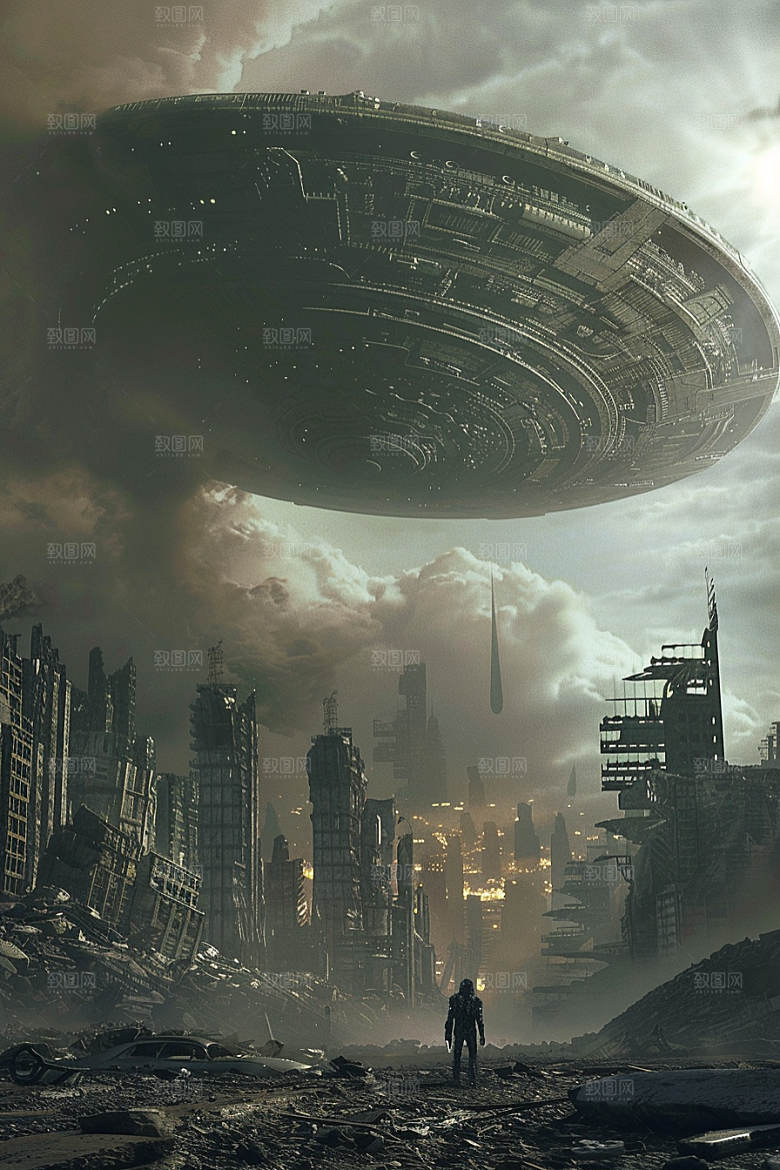 末日飞船太空宇宙游戏原画