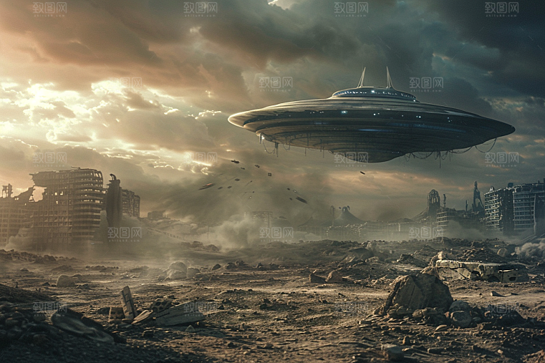 末日飞船废土风宇宙游戏原画