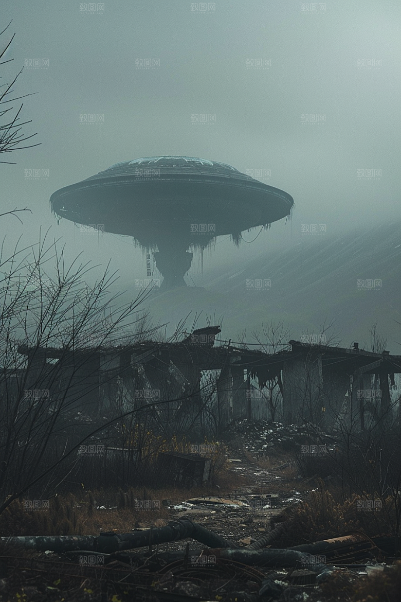 末日飞船太空科幻片游戏原画