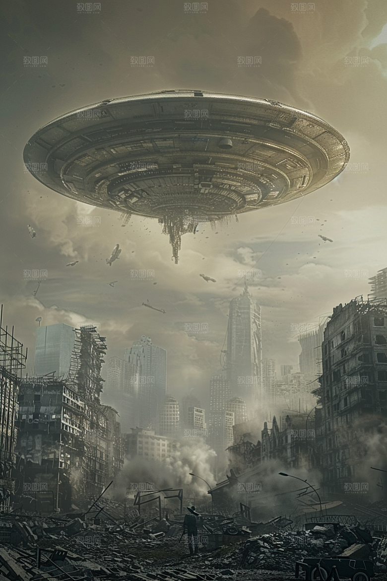 末日飞船废土风宇宙游戏原画