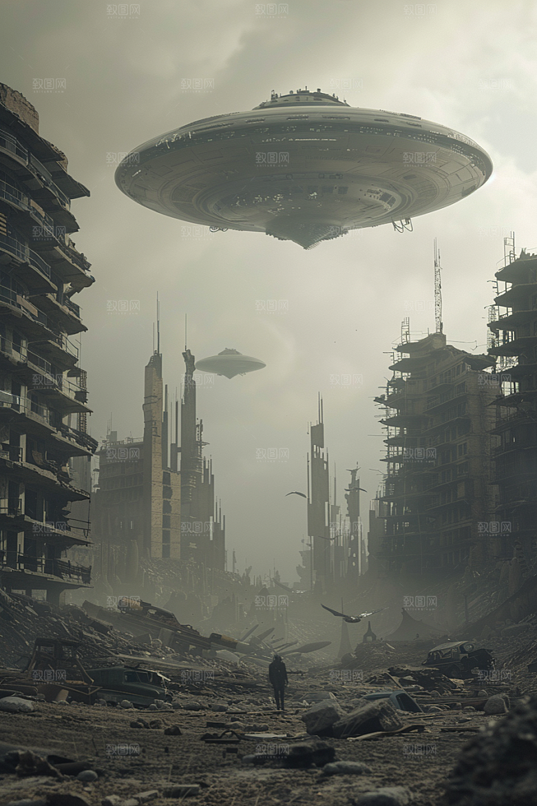 末日飞船科幻片宇宙游戏原画