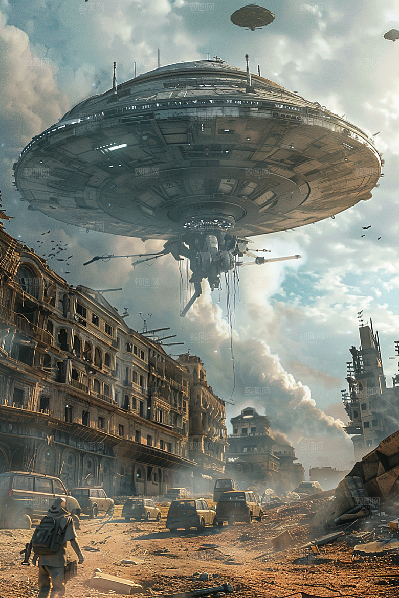 末日飞船宇宙飞碟游戏原画