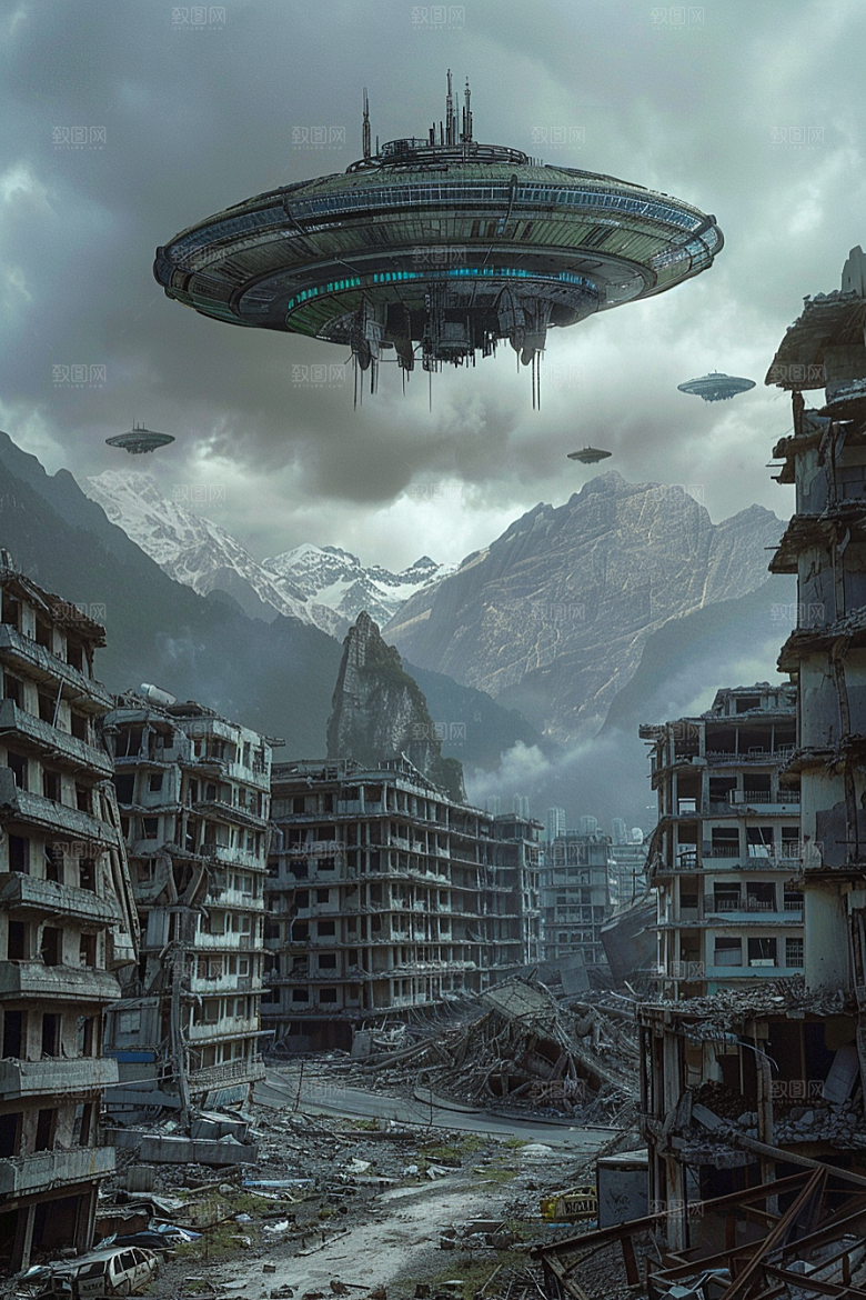 末日飞船宇宙科幻片游戏原画