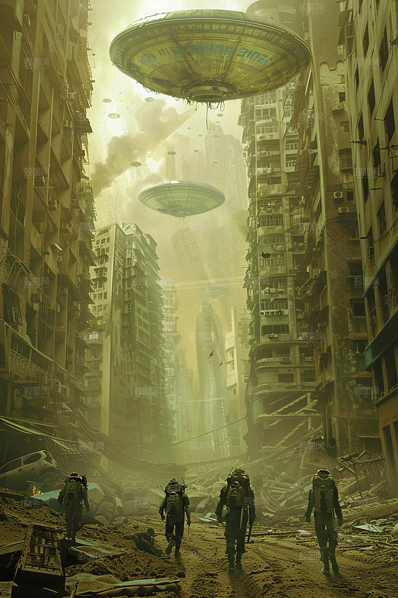 末日飞船废土风宇宙游戏原画