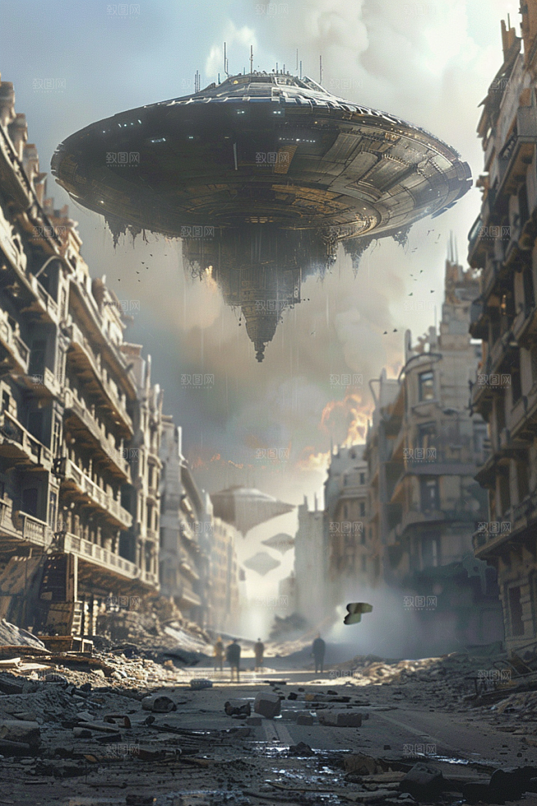 末日飞船太空外星人游戏原画