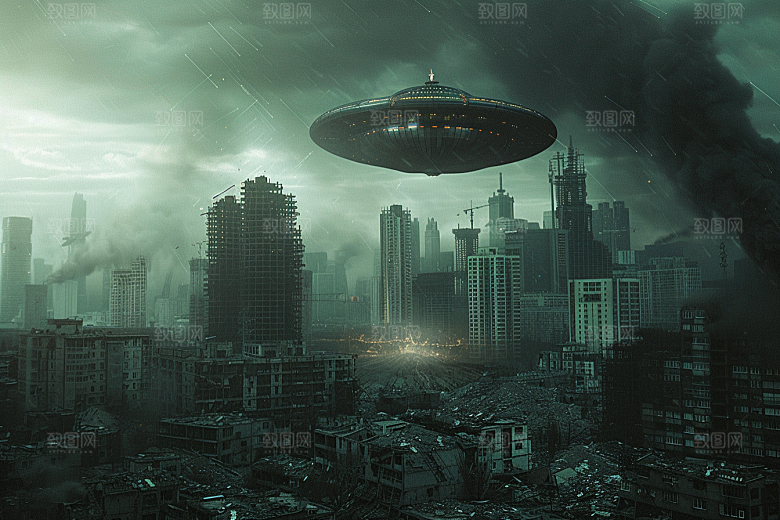 末日飞船外星人太空战舰游戏原画
