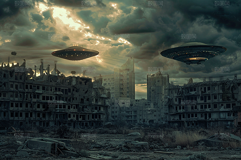 末日飞船宇宙废土风游戏原画