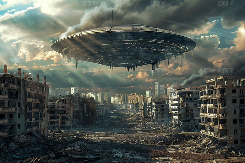 末日飞船科幻片太空游戏原画