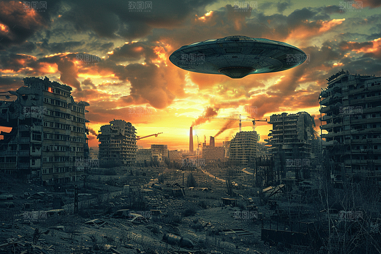 末日飞船科幻片外星人游戏原画