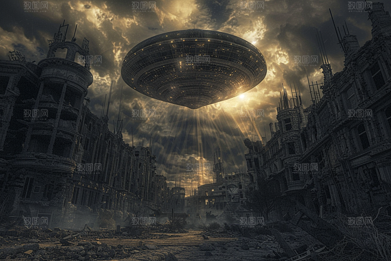 末日飞船废土风太空战舰游戏原画