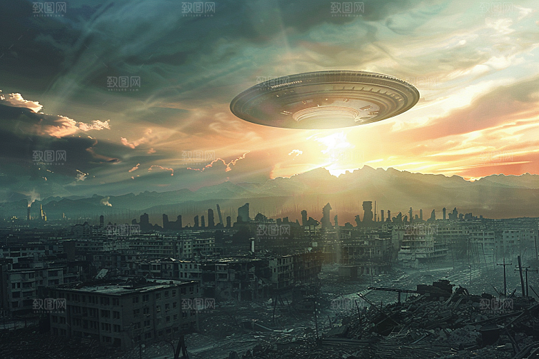 末日飞船科幻片太空游戏原画