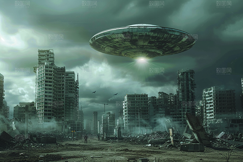 末日飞船科幻片宇宙游戏原画