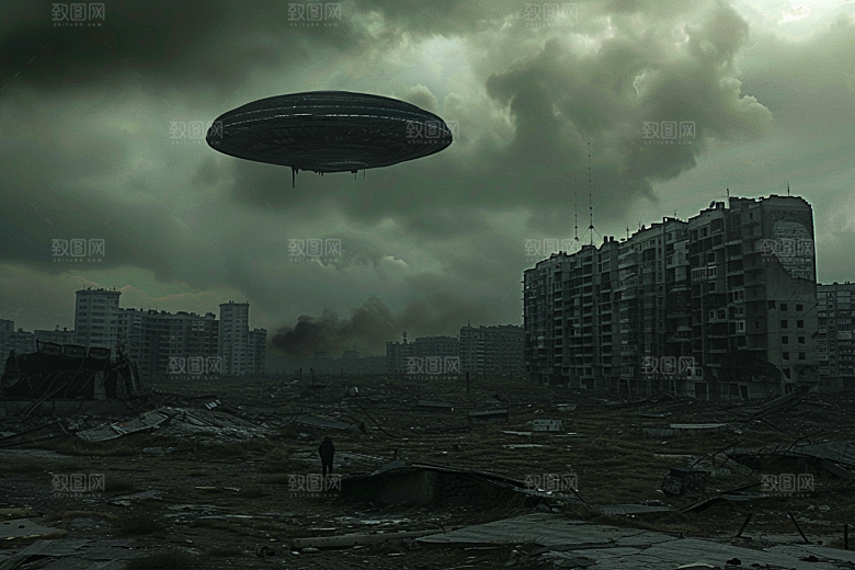 末日飞船太空科技感游戏原画