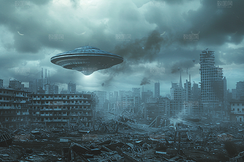 末日飞船太空科技感游戏原画