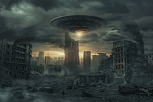 末日飞船宇宙科技感游戏原画