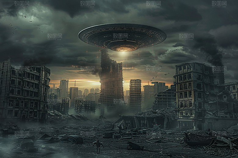 末日飞船宇宙科技感游戏原画