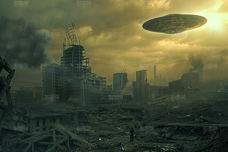 末日飞船废土风太空战舰游戏原画