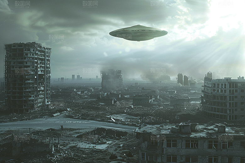 末日飞船科幻片太空游戏原画