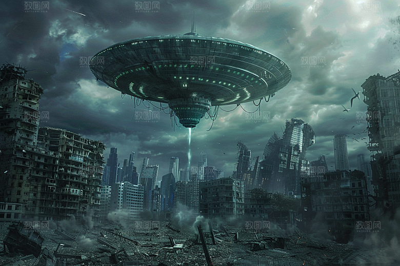 末日飞船太空战舰宇宙游戏原画
