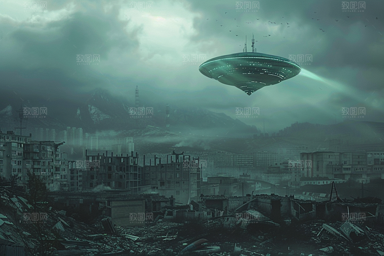 末日飞船宇宙科技感游戏原画