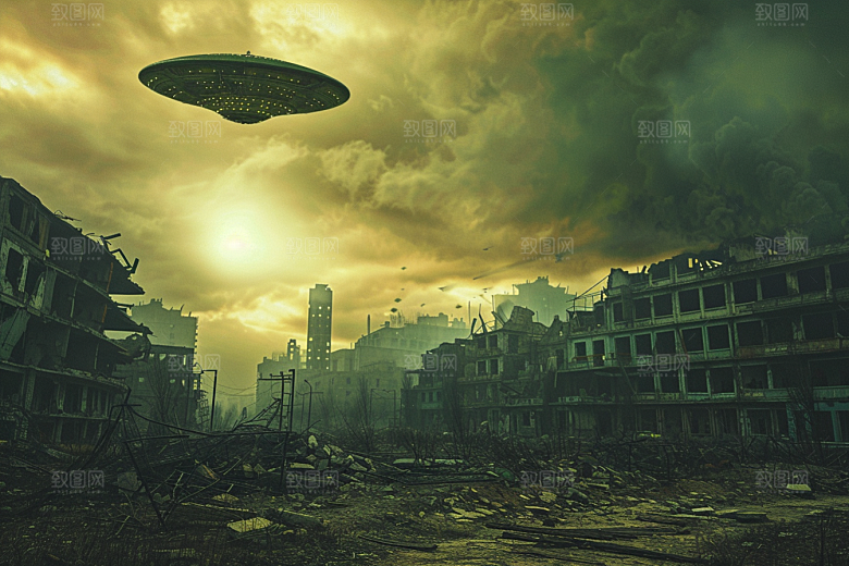 末日飞船世界末日外星人游戏原画
