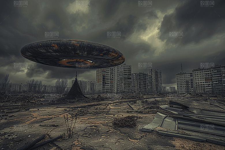 末日飞船太空战舰外星人游戏原画