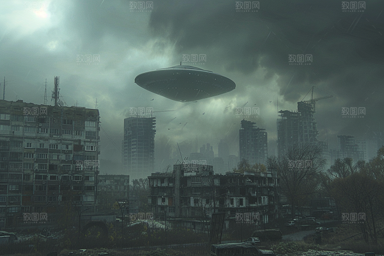 末日飞船宇宙废土风游戏原画