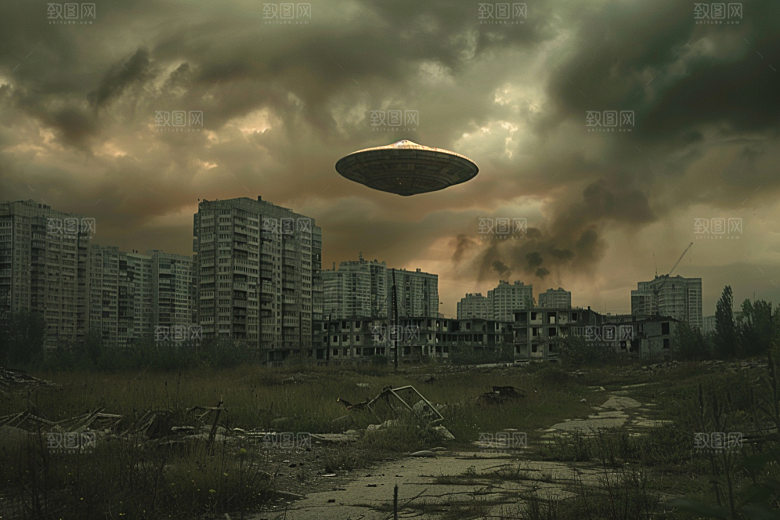 末日飞船科技感科幻片游戏原画
