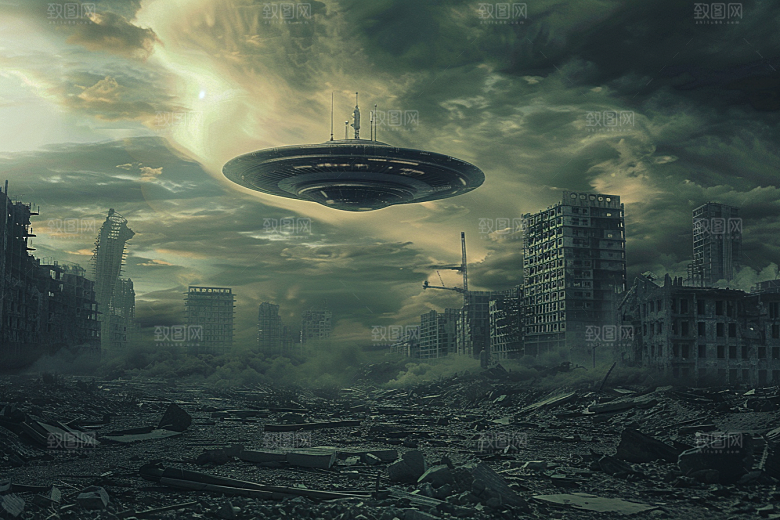 末日飞船废土风外星人游戏原画