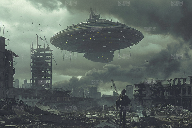 末日飞船太空飞行器游戏原画