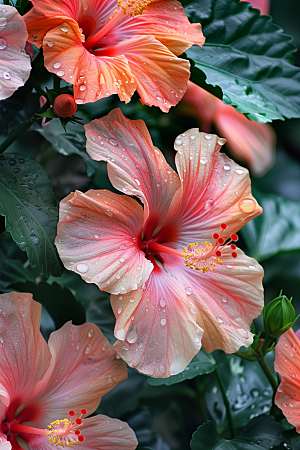 木槿花花朵花卉摄影图