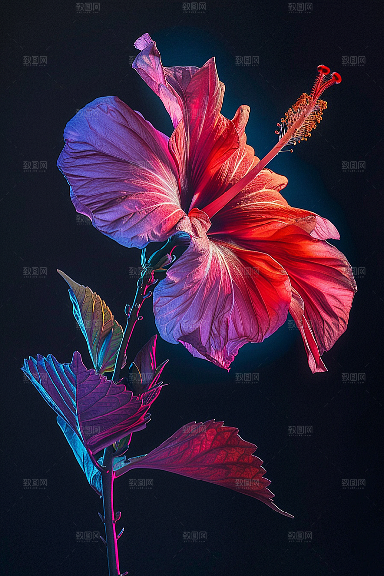 木槿花夏天木棉摄影图