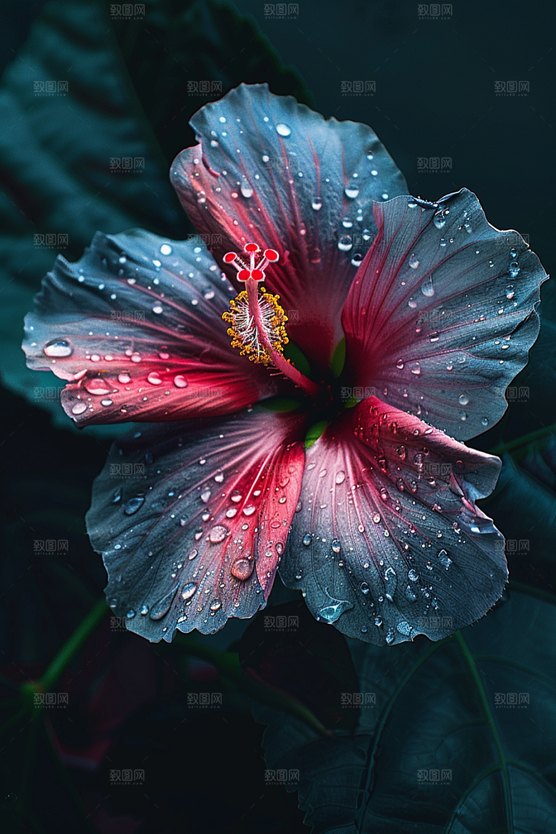 木槿花夏天清新摄影图
