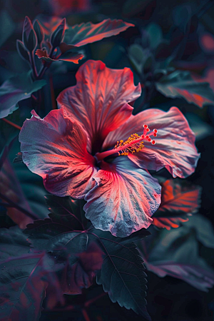 木槿花夏季高清摄影图