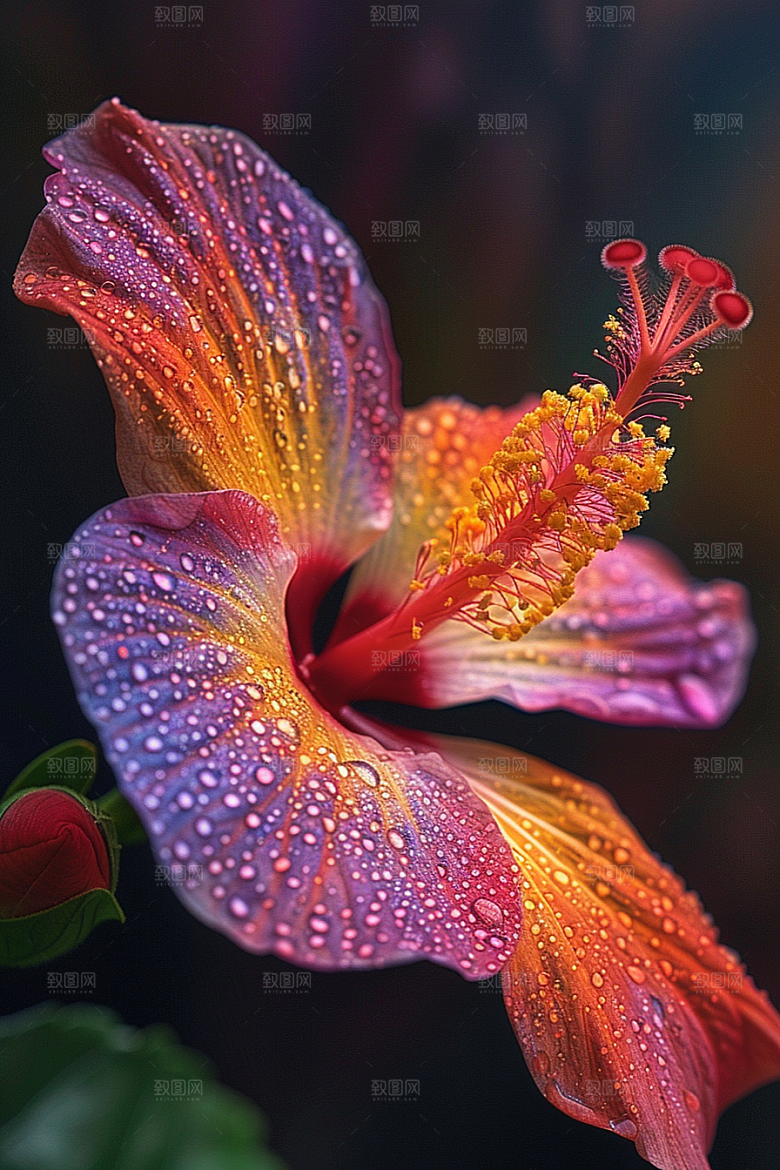 木槿花花卉唯美摄影图