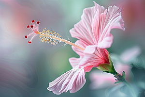 木槿花唯美花朵摄影图