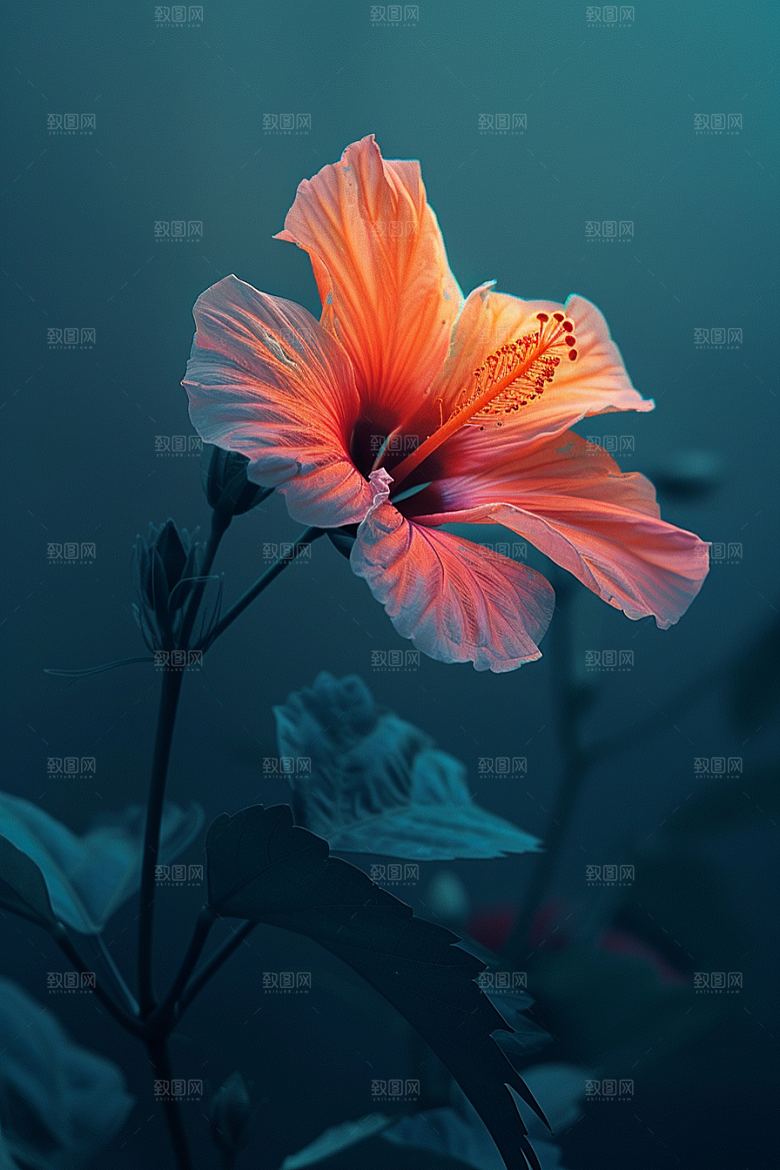 木槿花夏季清新摄影图