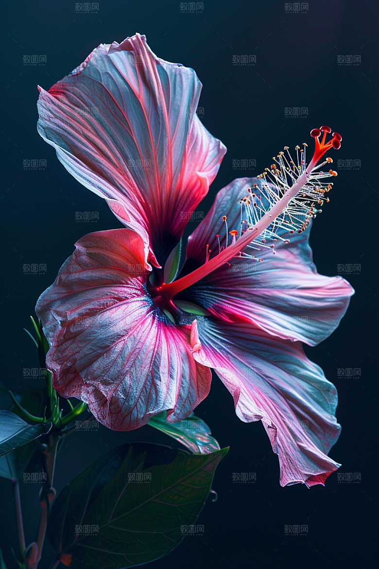 木槿花花朵植物摄影图