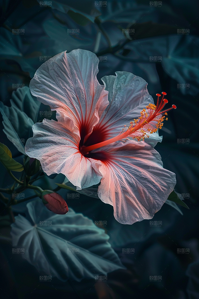 木槿花花卉唯美摄影图