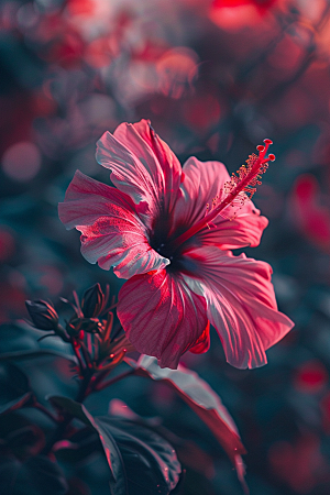 木槿花花朵植物摄影图